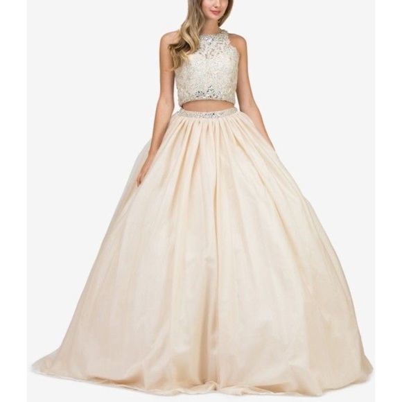 NWT Dancing Queen 2 Piece Bejeweled Gown - Picture 1 of 10